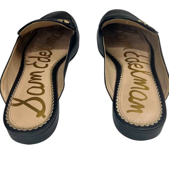 Sam Edelman Linnie Horsebit Mules 7.5  Black Leather Classic Academia Loafers - Picture 8 of 15